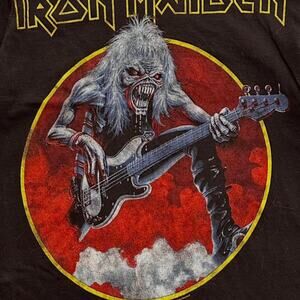 Black iron maiden tee metal